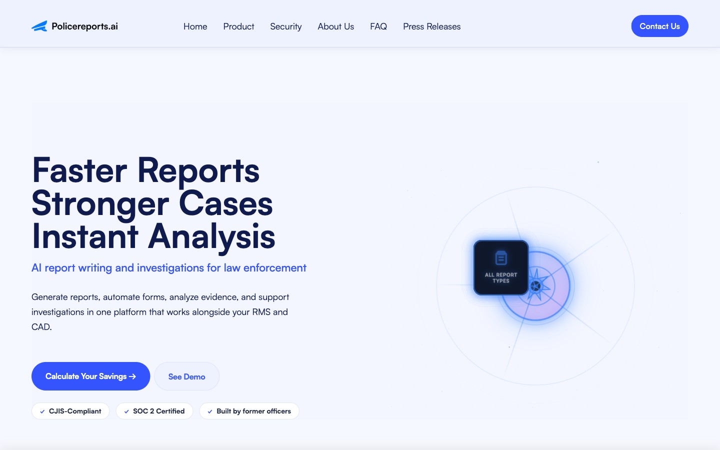 Police Reports AI — product screenshot